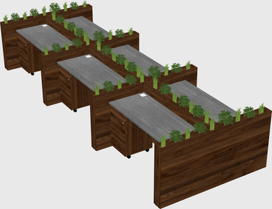 Rectangular shared desk