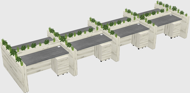 Rectangular shared desk