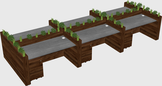Rectangular shared desk