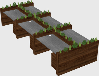 Rectangular shared desk