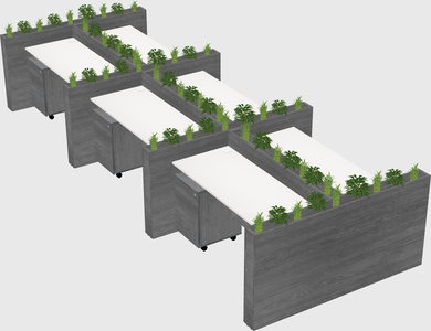 Rectangular shared desk