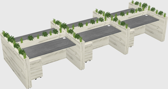 Rectangular shared desk