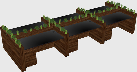 Rectangular shared desk