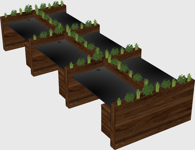 Rectangular shared desk