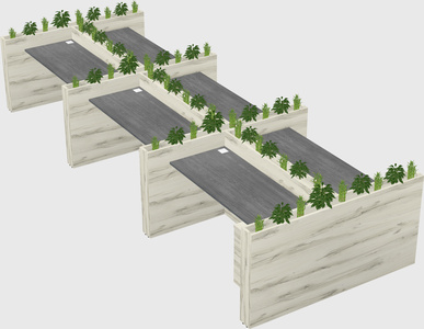 Rectangular shared desk