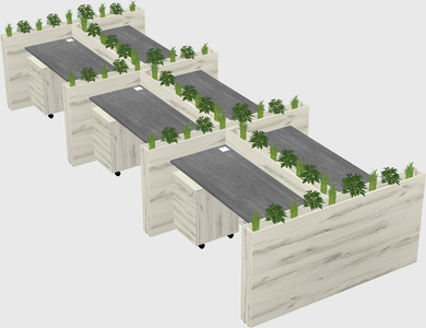 Rectangular shared desk