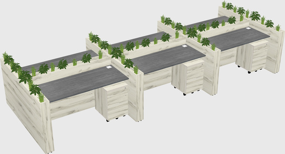 Rectangular shared desk