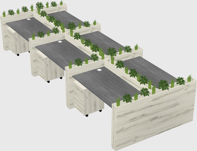 Rectangular shared desk