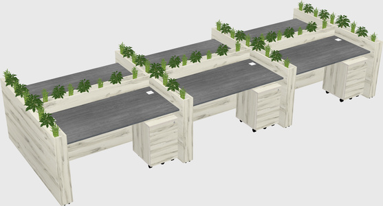 Rectangular shared desk