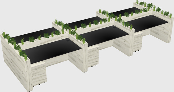 Rectangular shared desk
