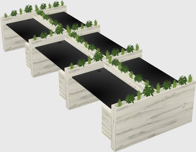 Rectangular shared desk