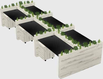 Rectangular shared desk