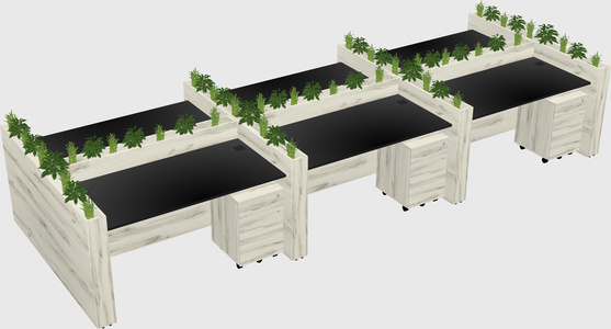 Rectangular shared desk