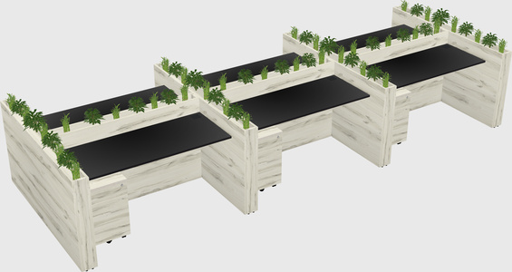 Rectangular shared desk