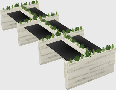 Rectangular shared desk