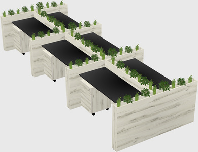 Rectangular shared desk