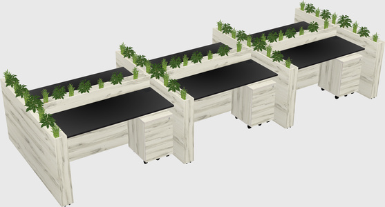Rectangular shared desk