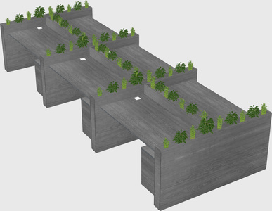 Rectangular shared desk