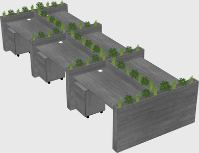 Rectangular shared desk