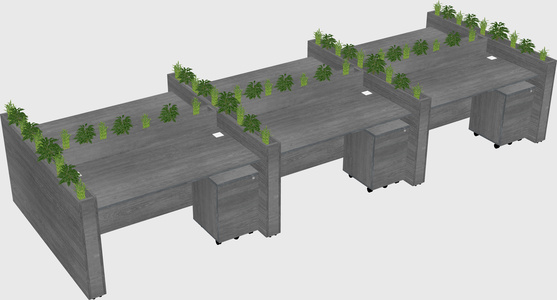Rectangular shared desk