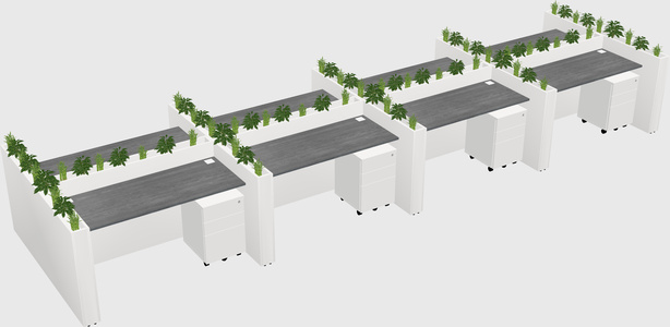 Rectangular shared desk