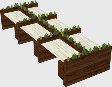 Rectangular shared desk
