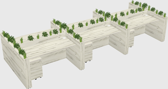 Rectangular shared desk