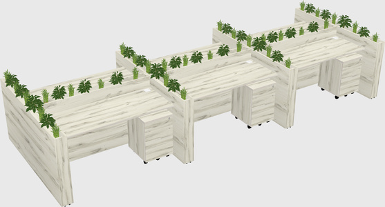 Rectangular shared desk