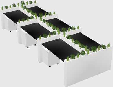 Rectangular shared desk
