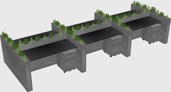 Rectangular shared desk