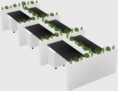 Rectangular shared desk