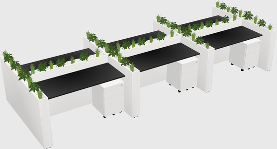 Rectangular shared desk