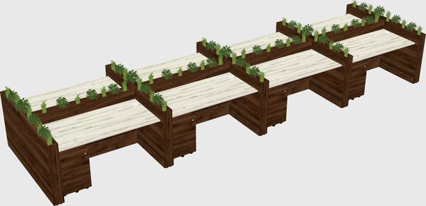 Rectangular shared desk