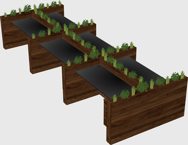 Rectangular shared desk