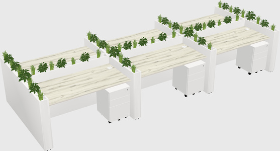 Rectangular shared desk