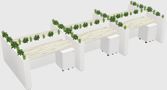 Rectangular shared desk
