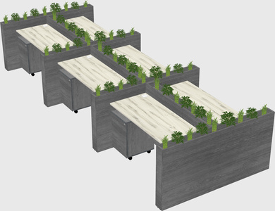 Rectangular shared desk