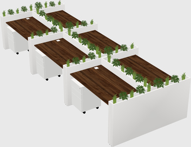 Rectangular shared desk
