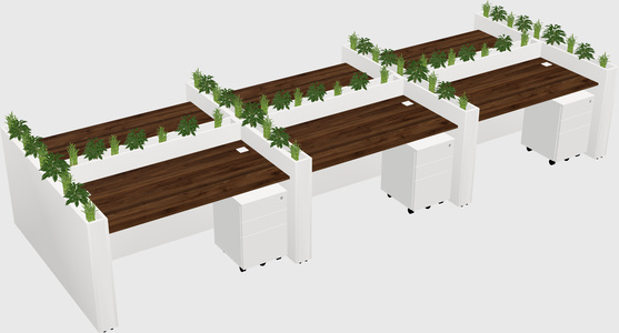 Rectangular shared desk