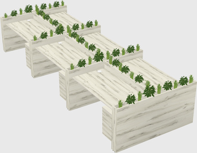 Rectangular shared desk