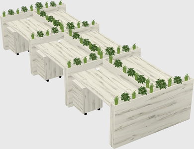 Rectangular shared desk