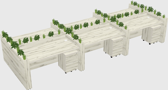 Rectangular shared desk
