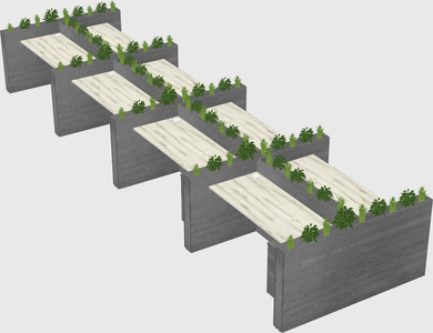 Rectangular shared desk