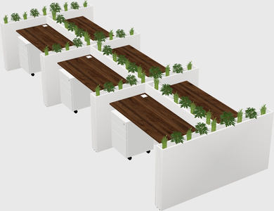 Rectangular shared desk
