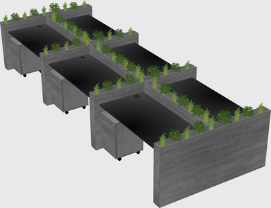 Rectangular shared desk