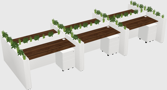 Rectangular shared desk