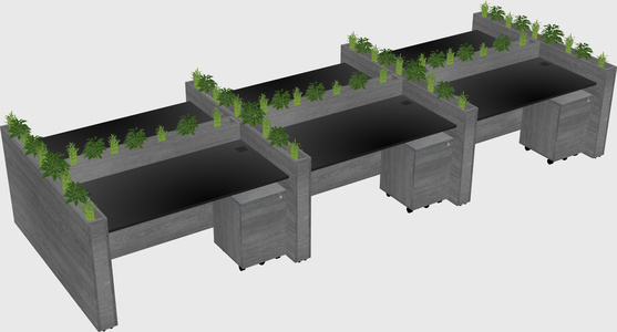 Rectangular shared desk
