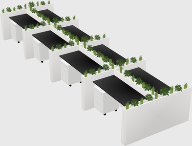 Rectangular shared desk