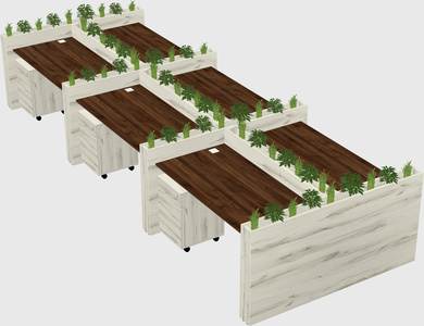 Rectangular shared desk