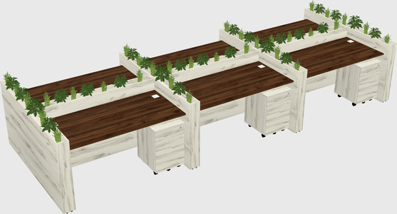 Rectangular shared desk